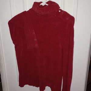 ST Johns BAY Womens Knitted Sweater  Long Sleeve Botton Side Neck Size LARGE